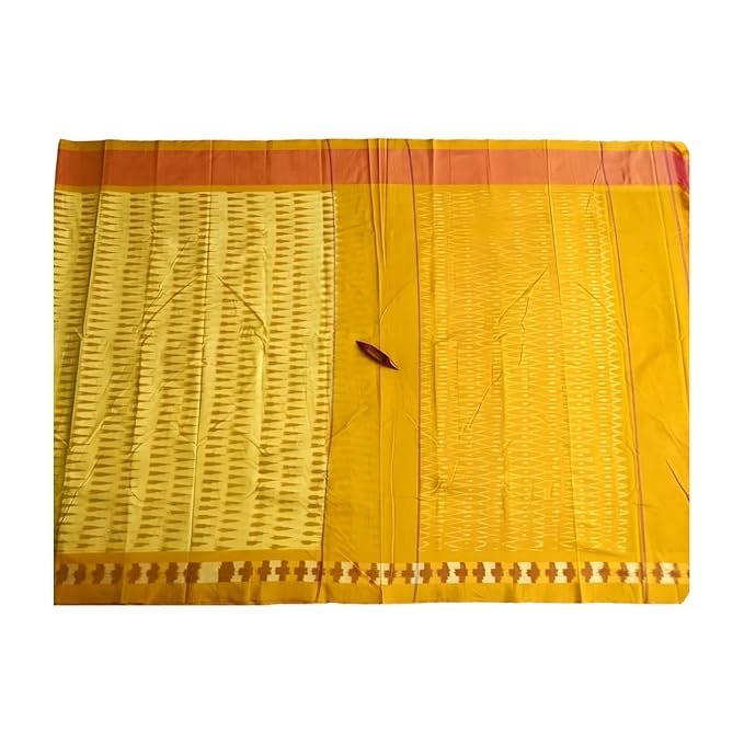 Ekaltara Women’s Pure Cotton Traditional Ikat Pattern Handloom Woven Designer Saree With Blouse for a Stylish Look, Saree – 03