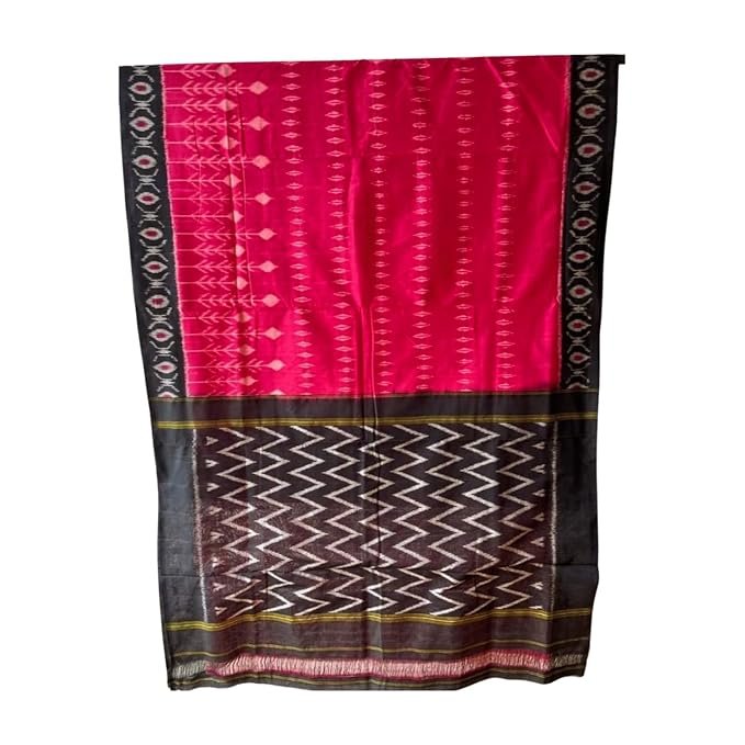 Ekaltara Women’s Pure Cotton Traditional Ikat Pattern Handloom Woven Designer Saree With Blouse for a Stylish Look, Saree – 08