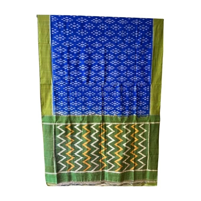 Ekaltara Women’s Pure Cotton Traditional Ikat Pattern Handloom Woven Designer Saree With Blouse for a Stylish Look, Saree – 09